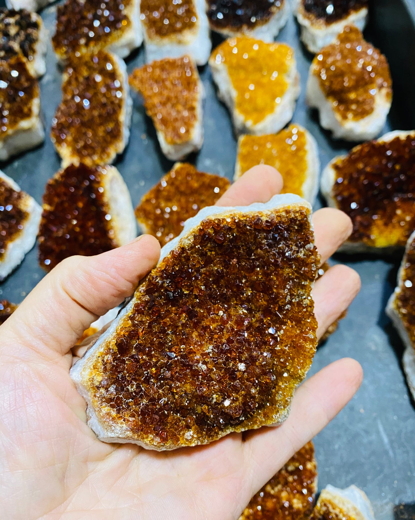 Citrine Druzy Clusters