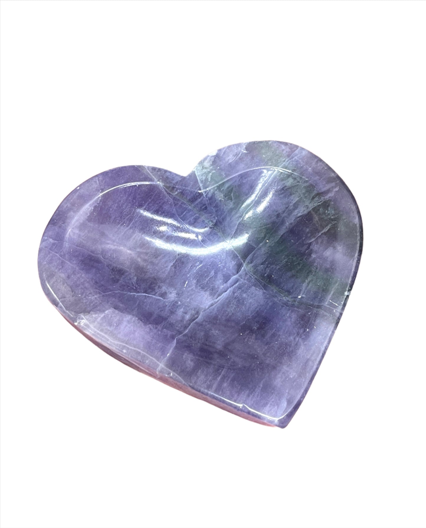 Fluorite Carved Heart Offering Bowls