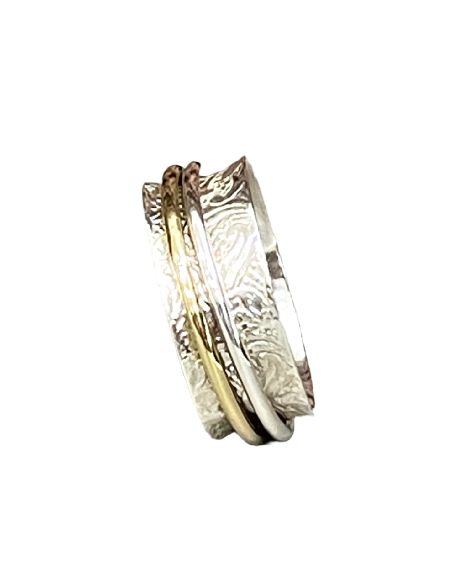 Sterling & Brass combo Spinner Rings