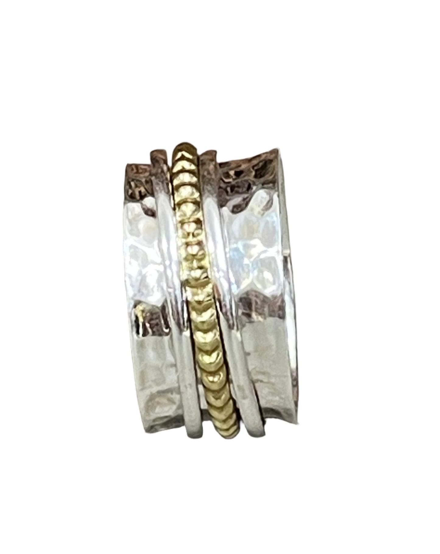 Sterling & Brass combo Spinner Rings