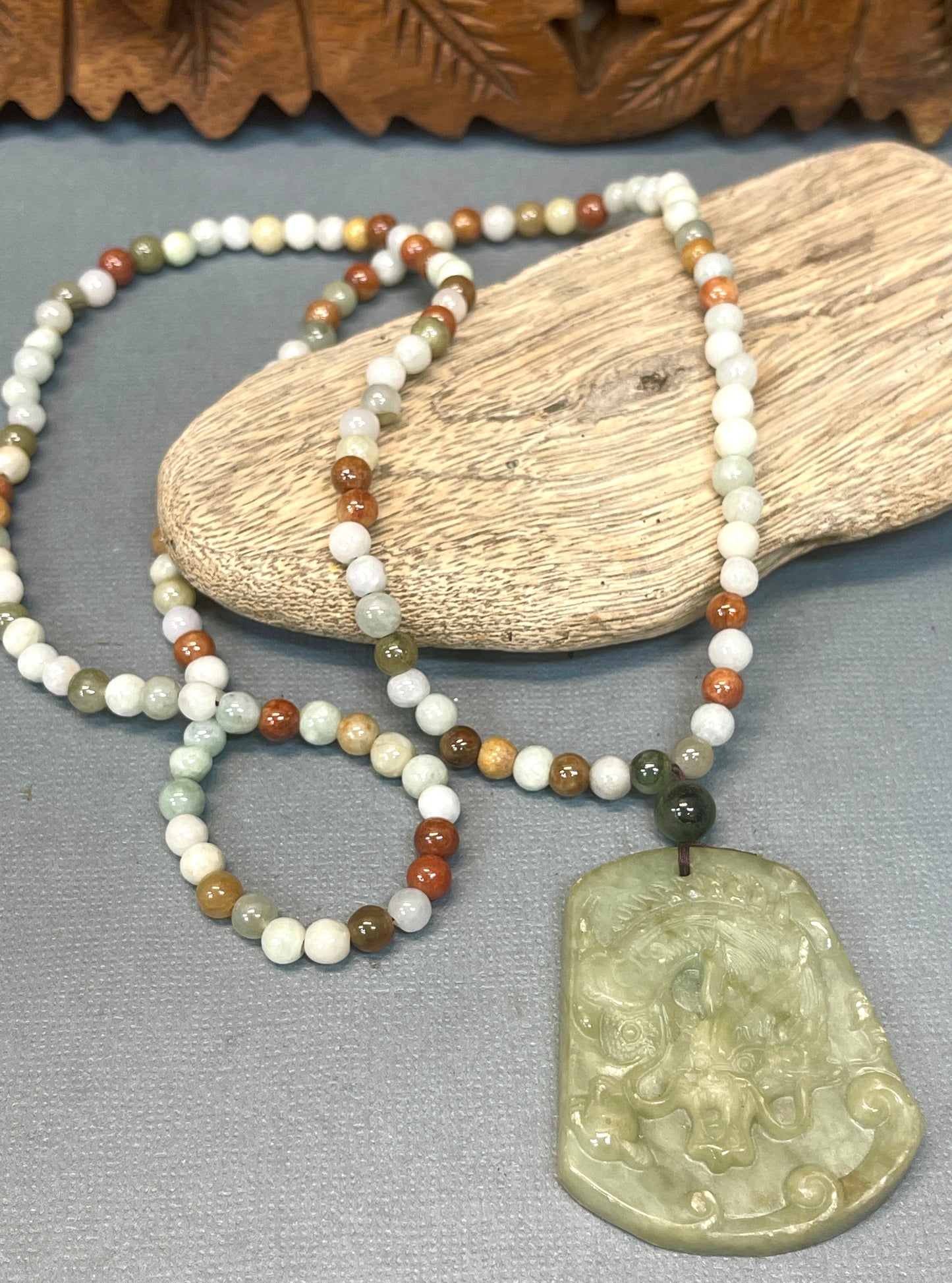 Jade Mala with Dragon