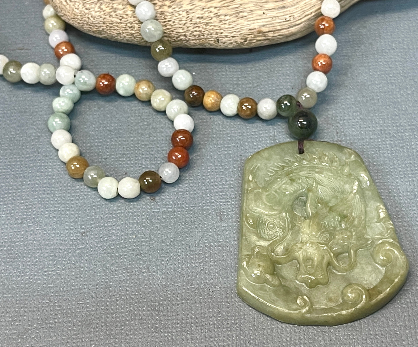 Jade Mala with Dragon