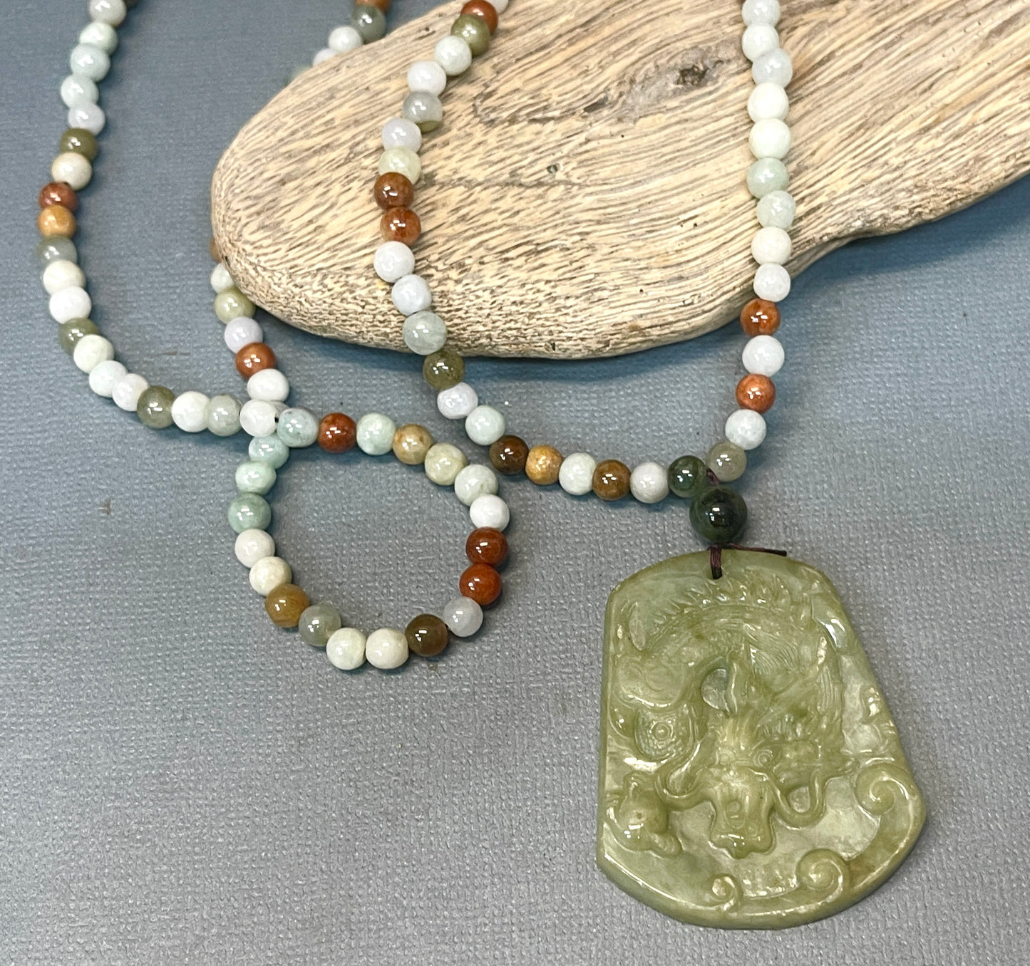 Jade Mala with Dragon