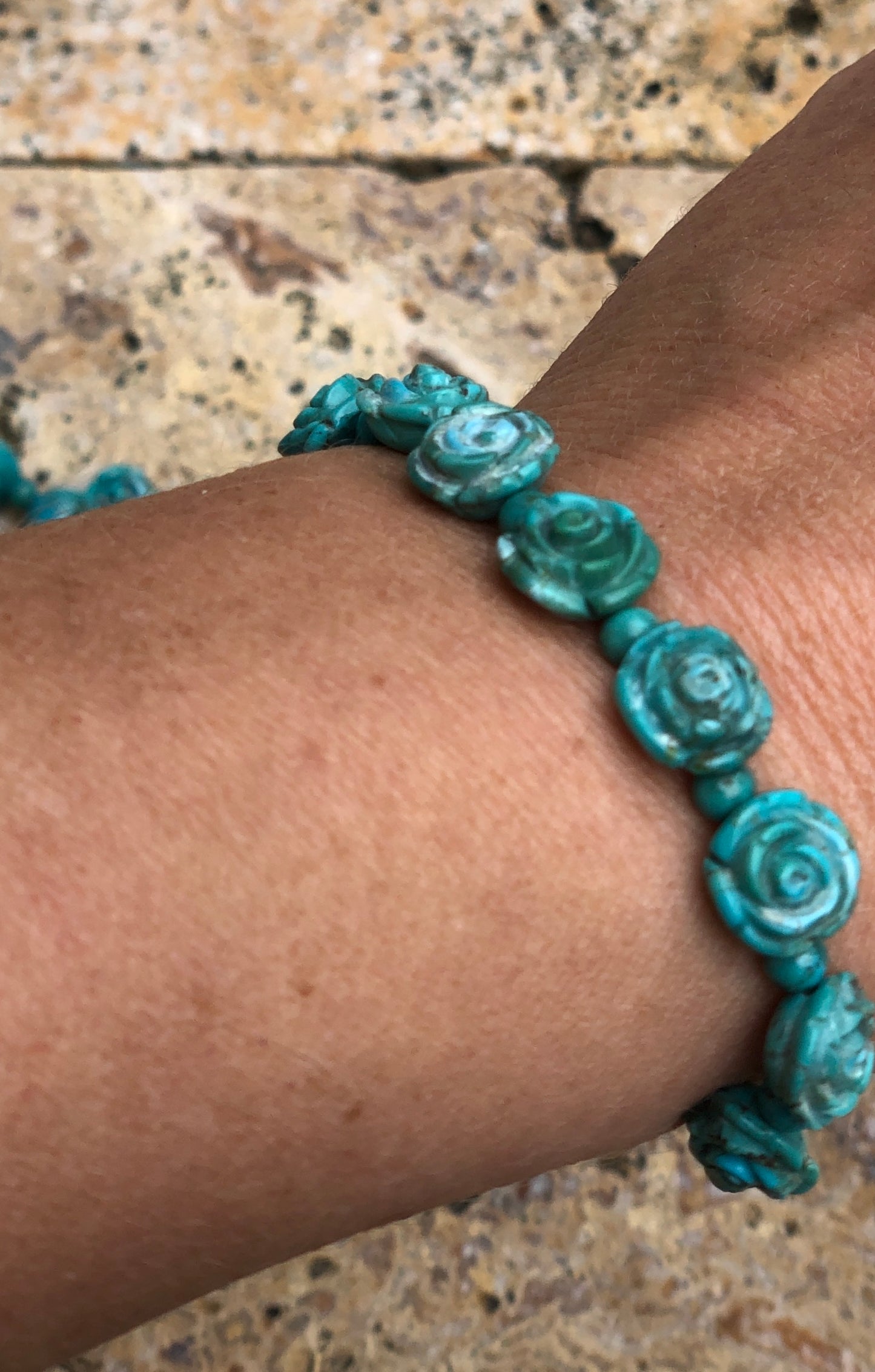 Natural Turquoise Rose Bracelet