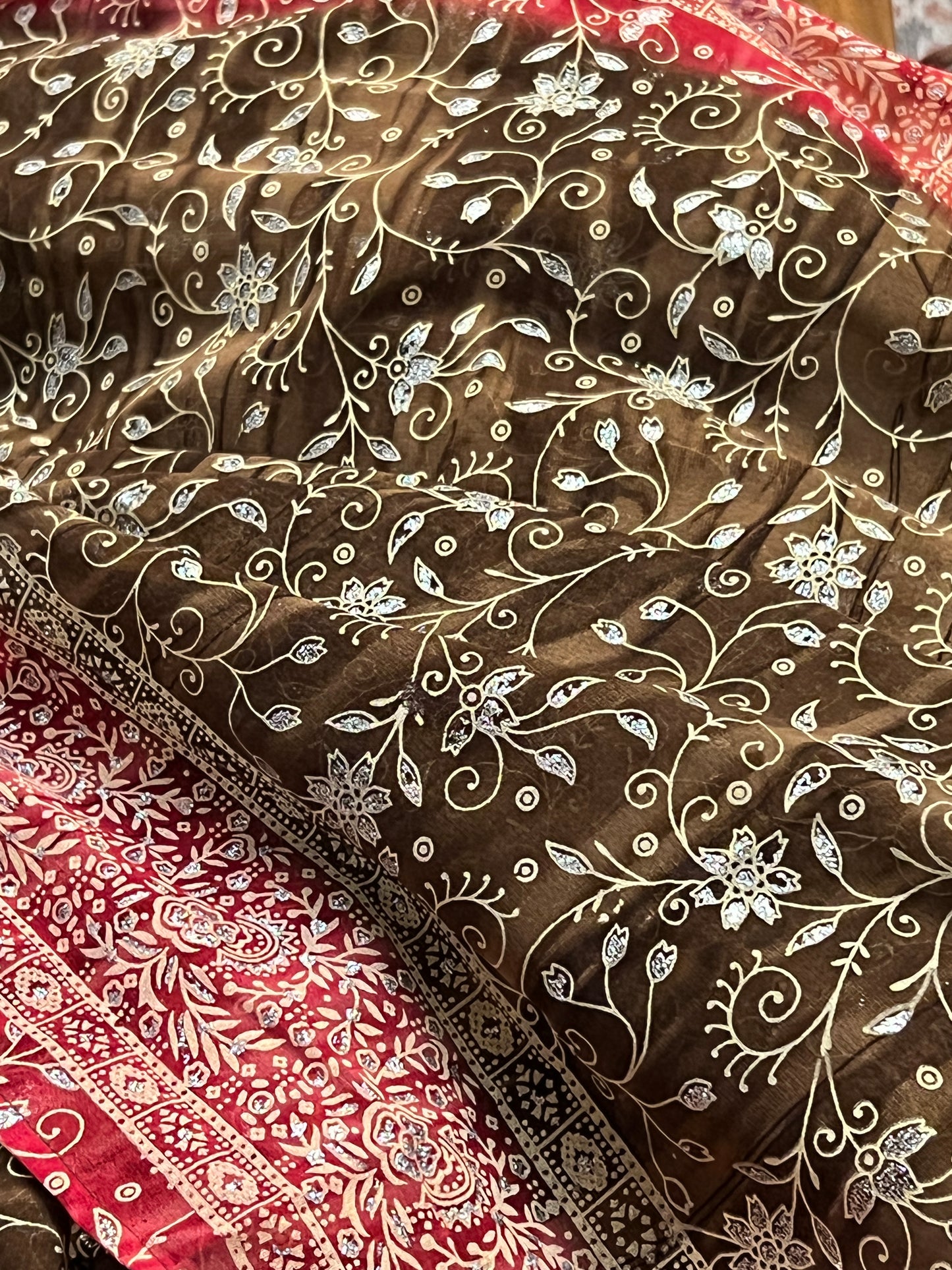 Mocha & Ruby Sari Curtain Panels