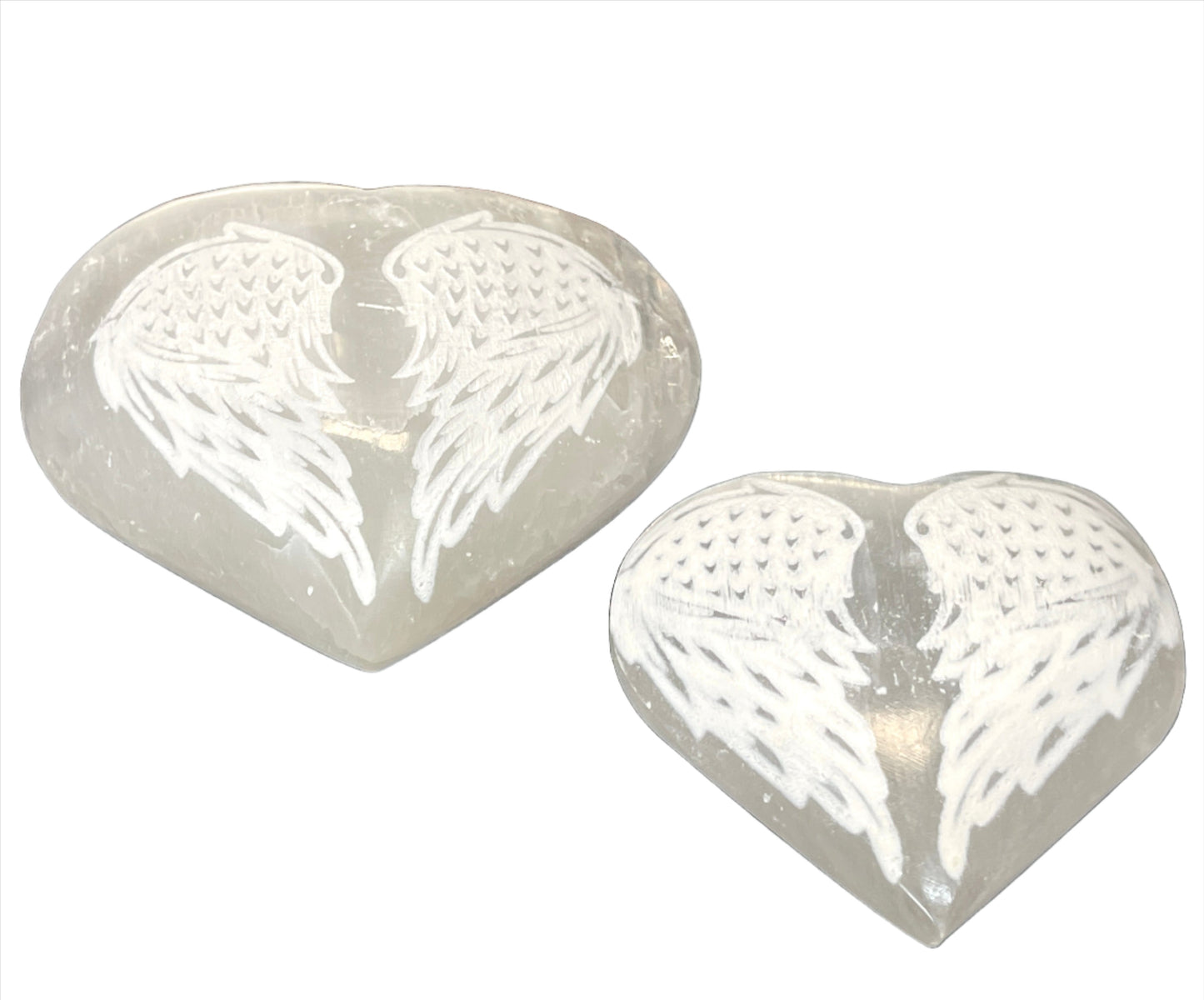 Selenite Wings Hearts