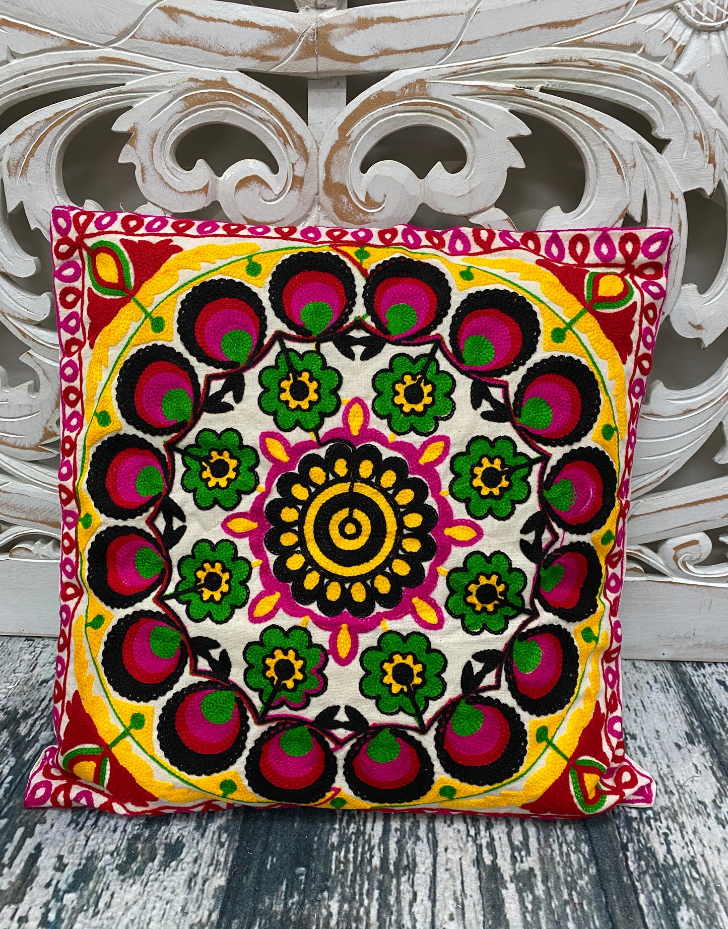 Kashmiri Style Embroidered Throw Pillow Cases | 6 Designs