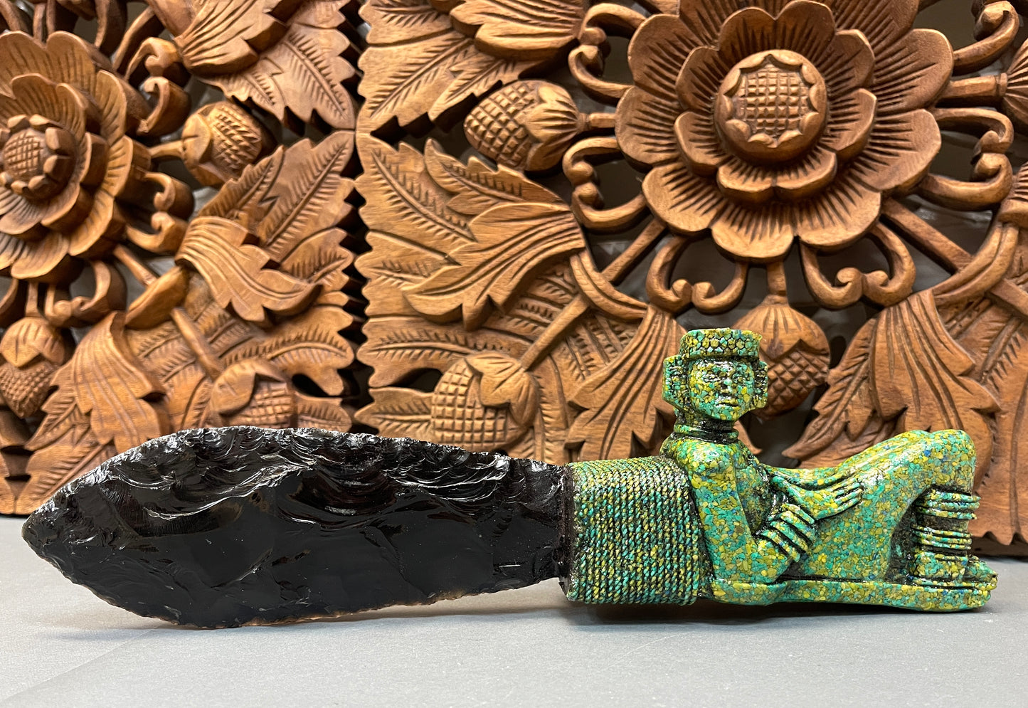Decorative Aztec Tecpatl Obsidian Knives | Palenque
