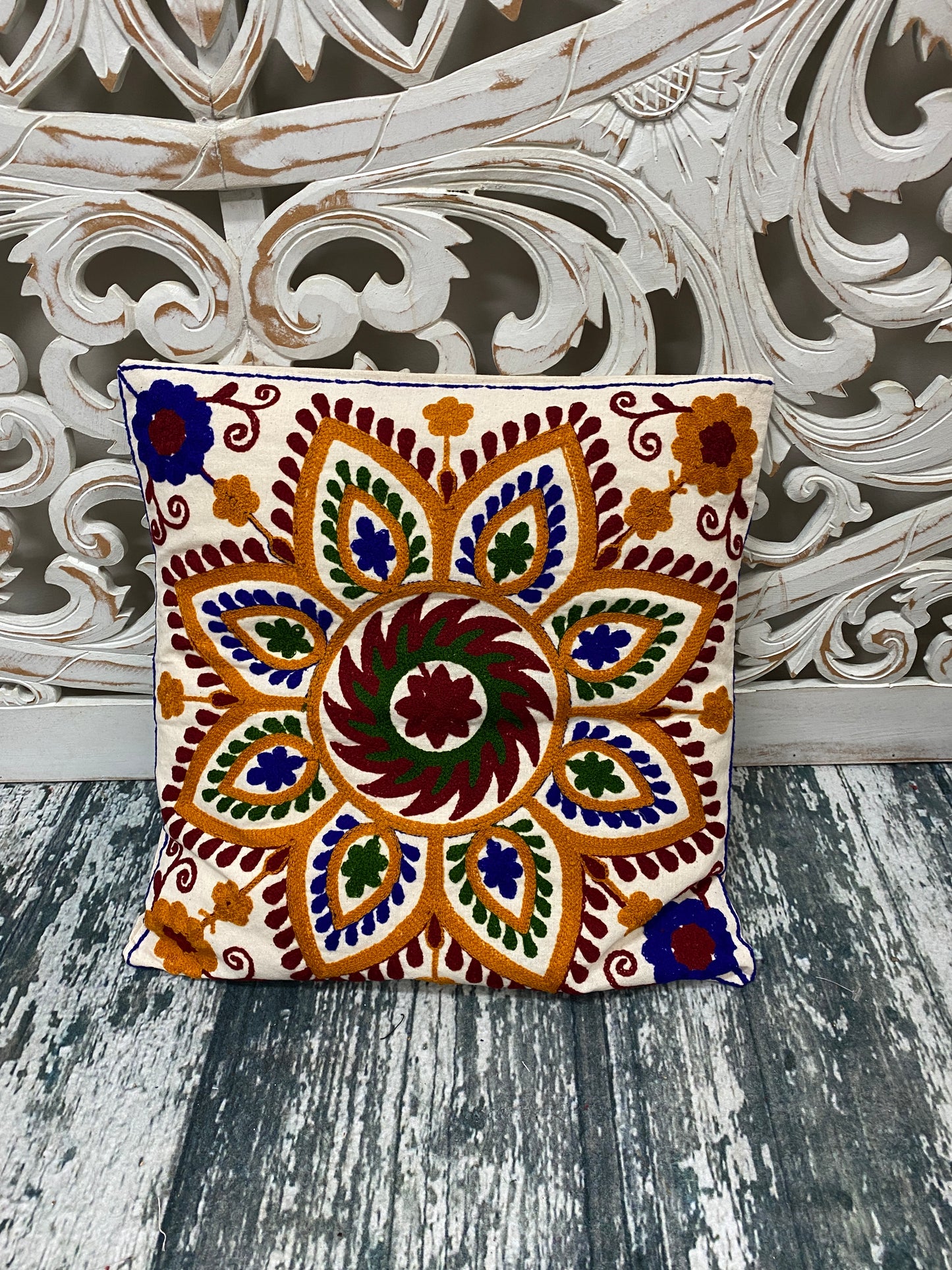 Kashmiri Style Embroidered Throw Pillow Cases | 6 Designs