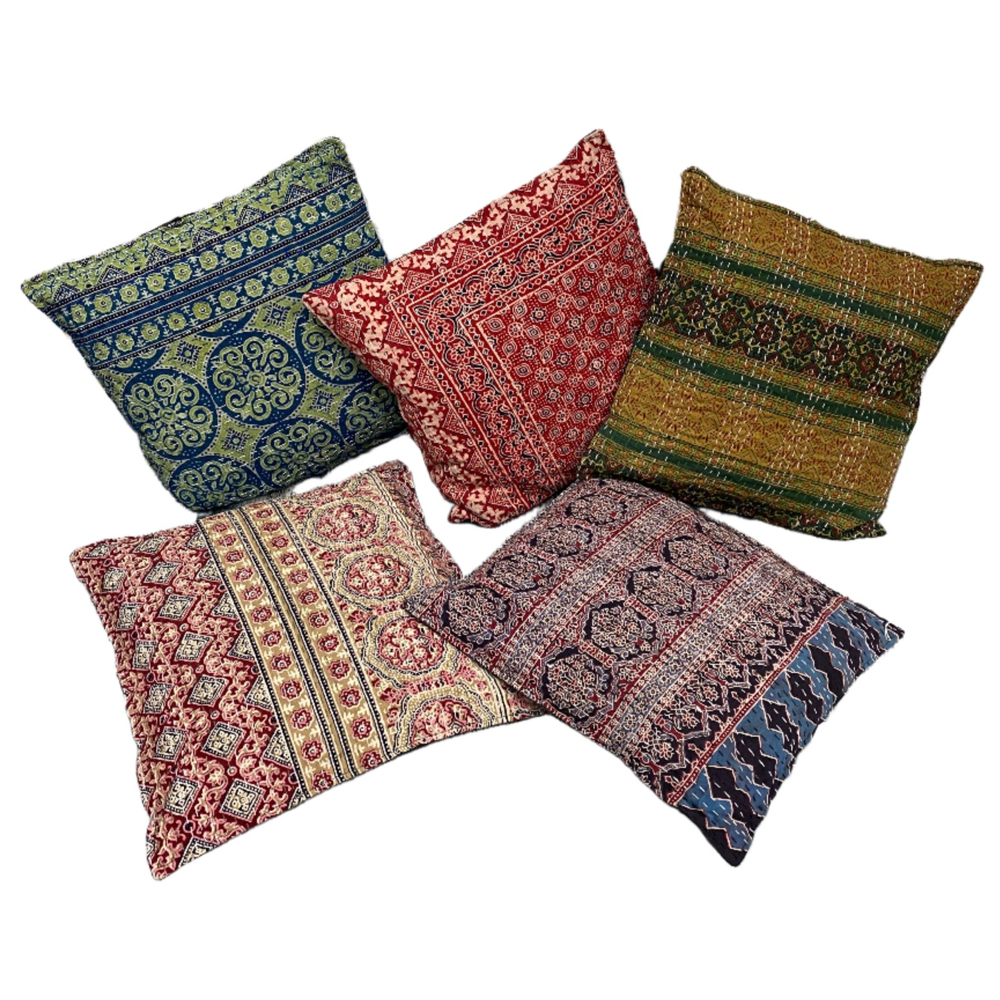 Rajasthani Kantha Throw Pillow Cases