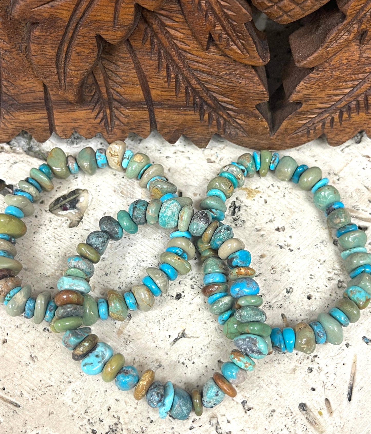 Natural Turquoise Stretchy Bracelets - 3 Styles Available