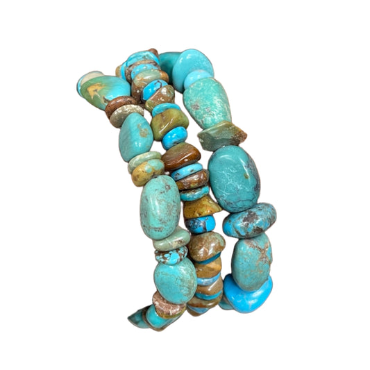 Natural Turquoise Stretchy Bracelets - 3 Styles Available