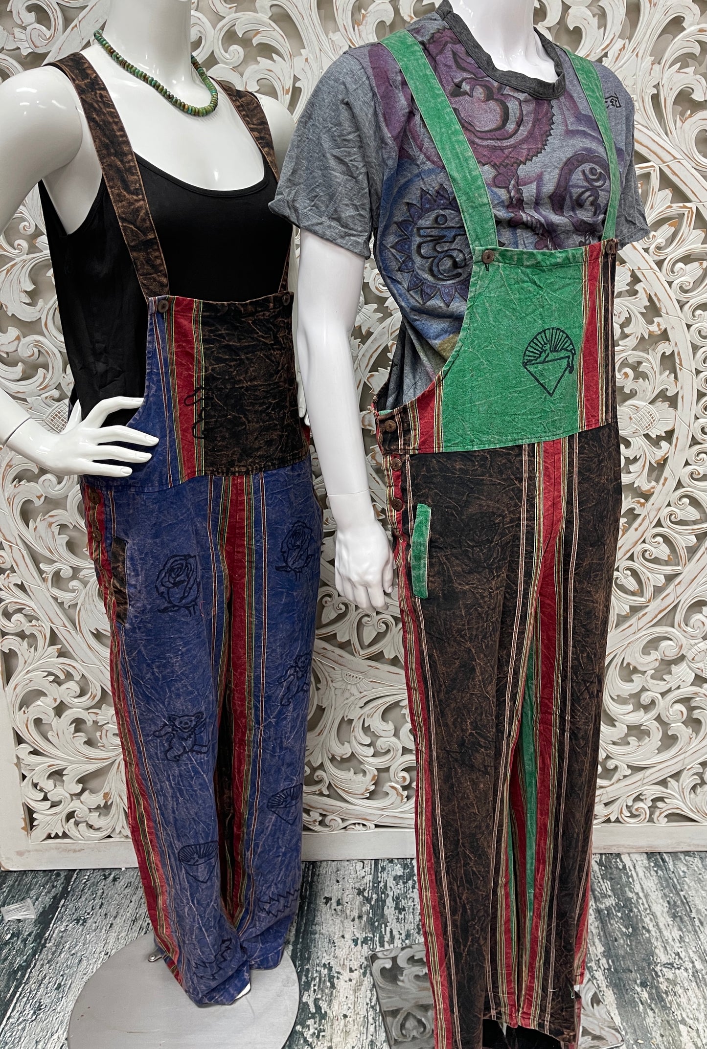 Shyama Overalls with Grateful Dead Block Print | 3 Colors