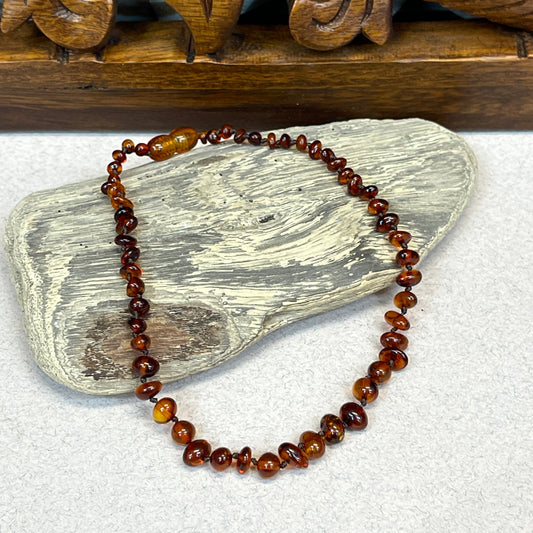 Hand Knotted Amber Baby Teething Necklaces Honey Chips