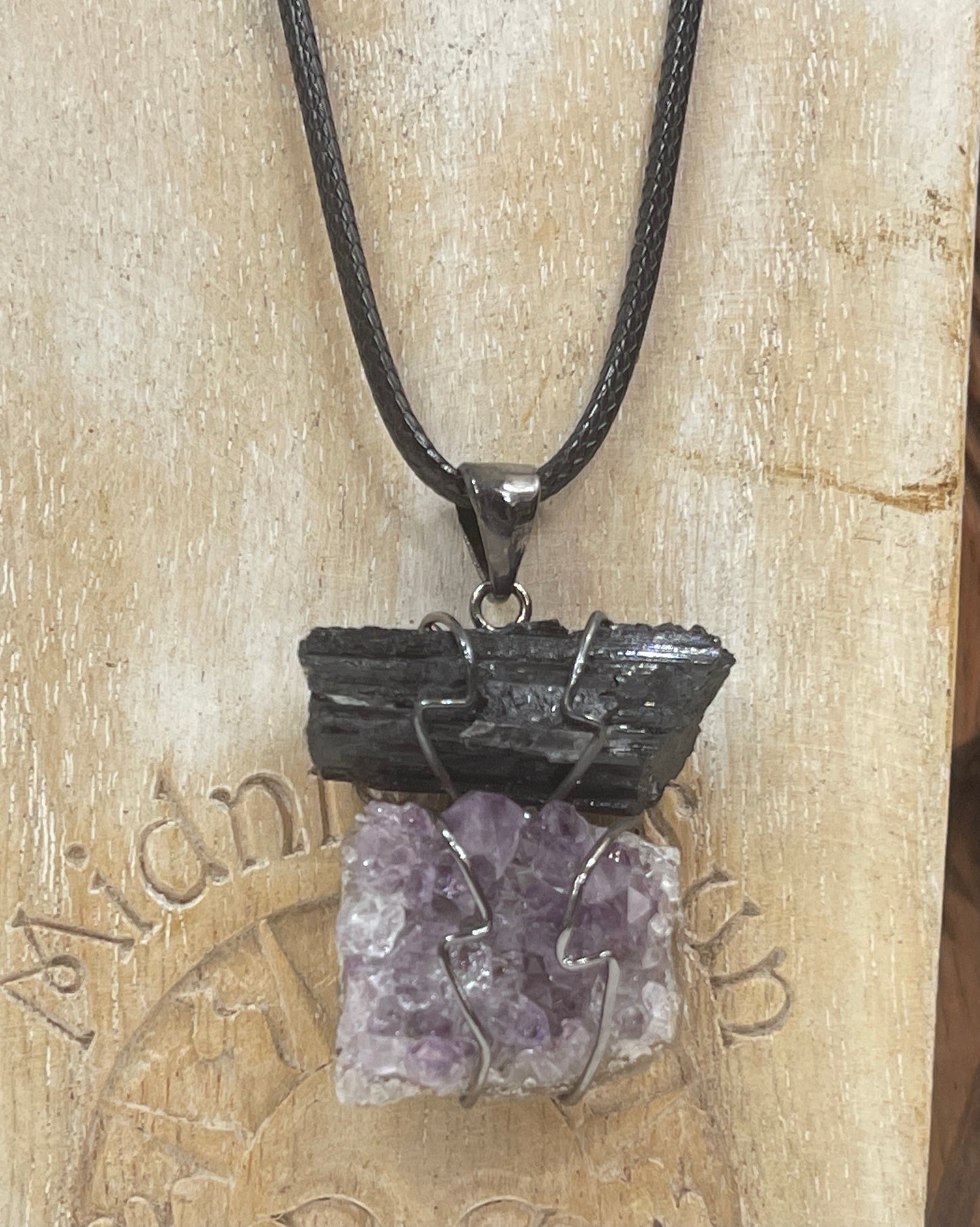 Amethyst & Tourmaline or Citrine & Kyanite Pendants