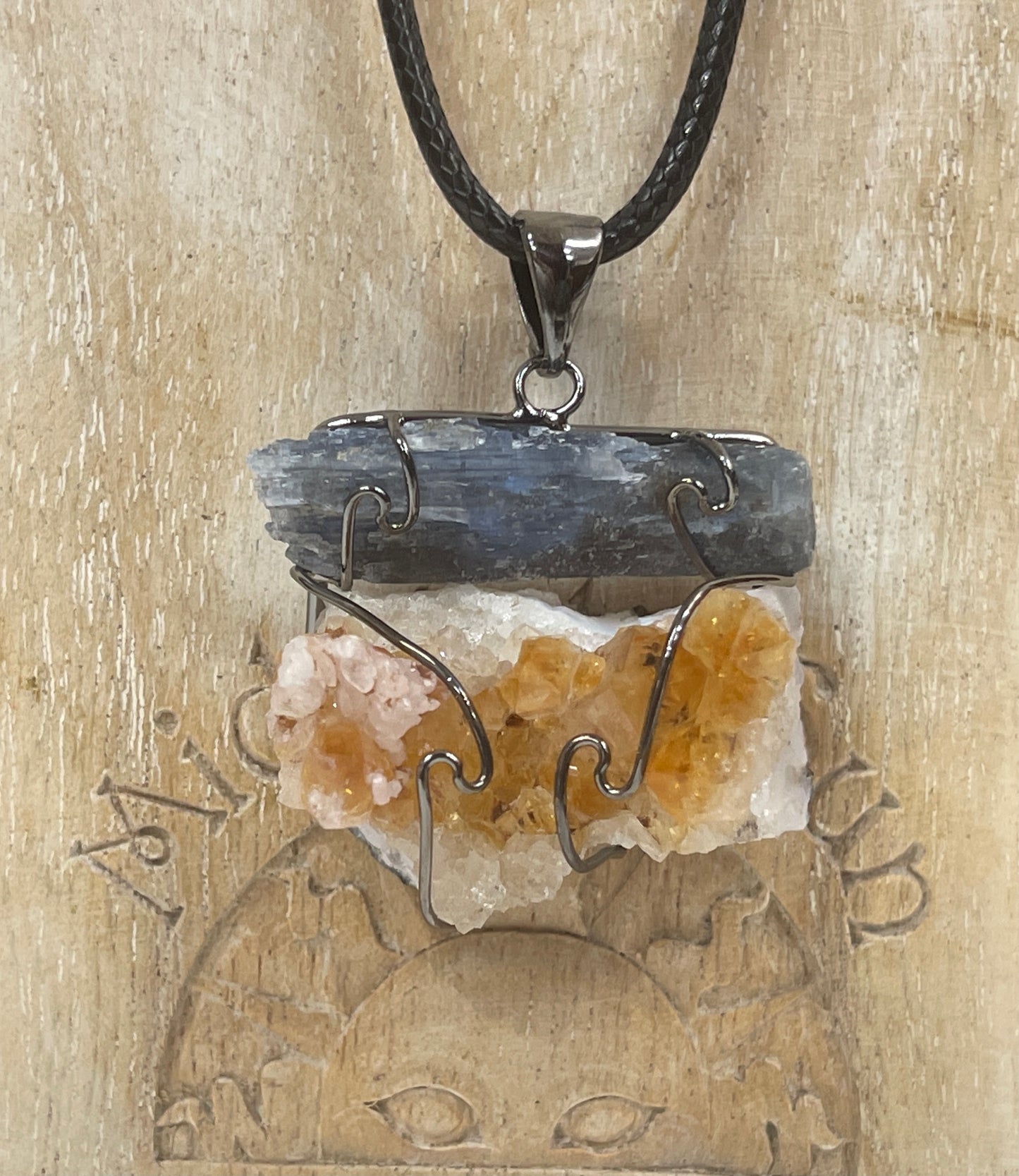 Amethyst & Tourmaline or Citrine & Kyanite Pendants