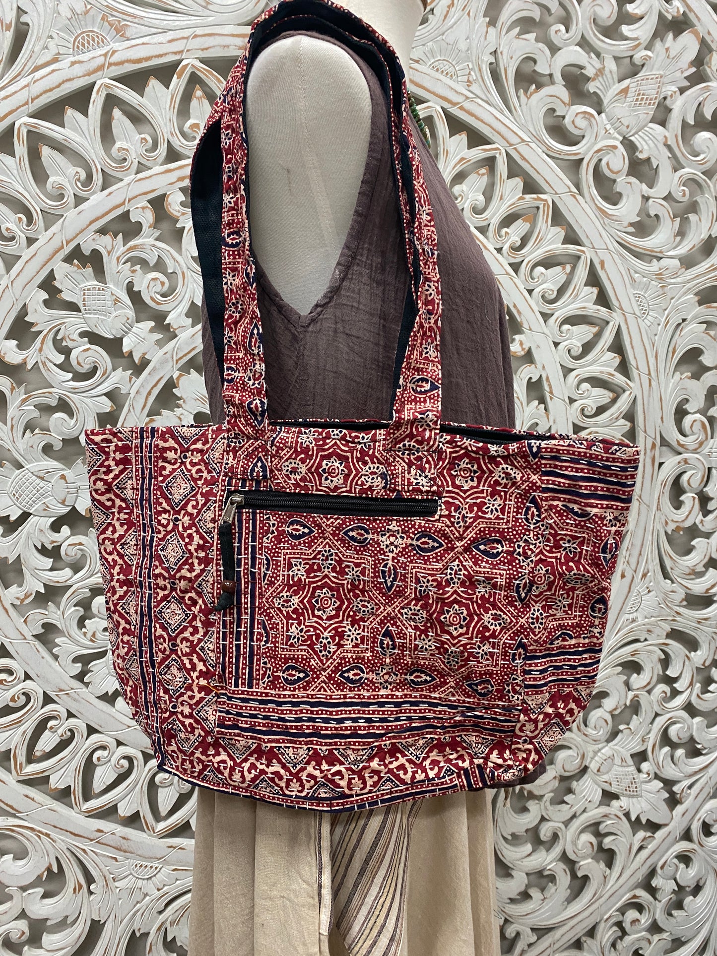 Rajasthani print Hand Stitched Kantha Cotton Shoulder Bags - Available in 8 Colors