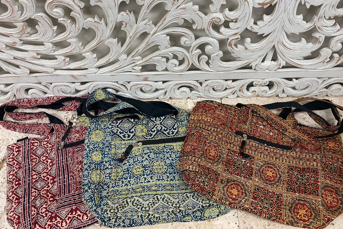 Rajasthani print Hand Stitched Kantha Cotton Shoulder Bags - Available in 8 Colors