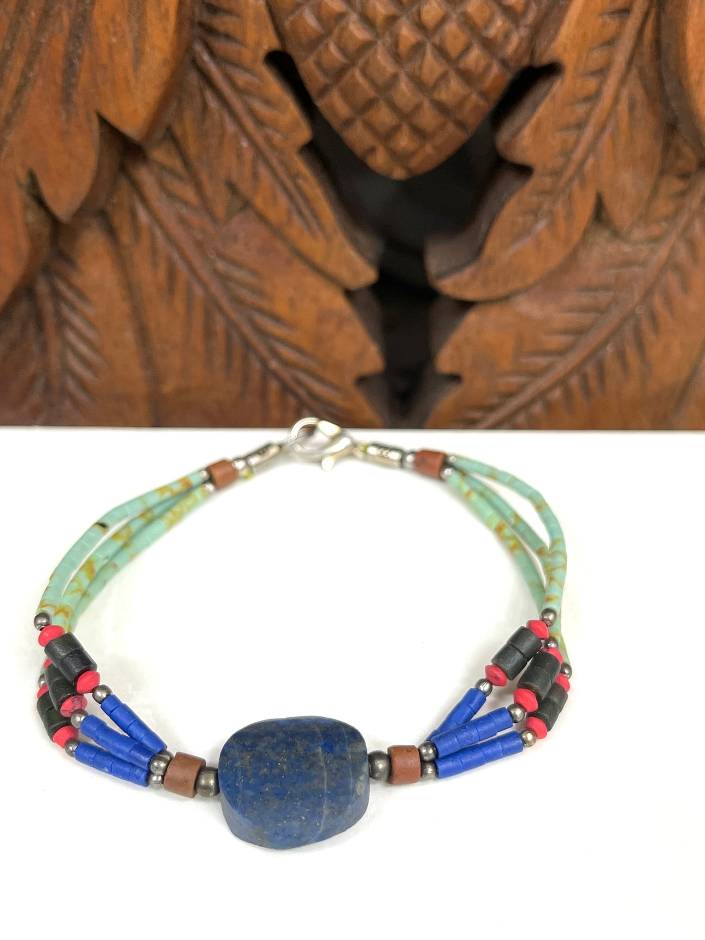 Lapis, Jade and Serpentine Bracelets