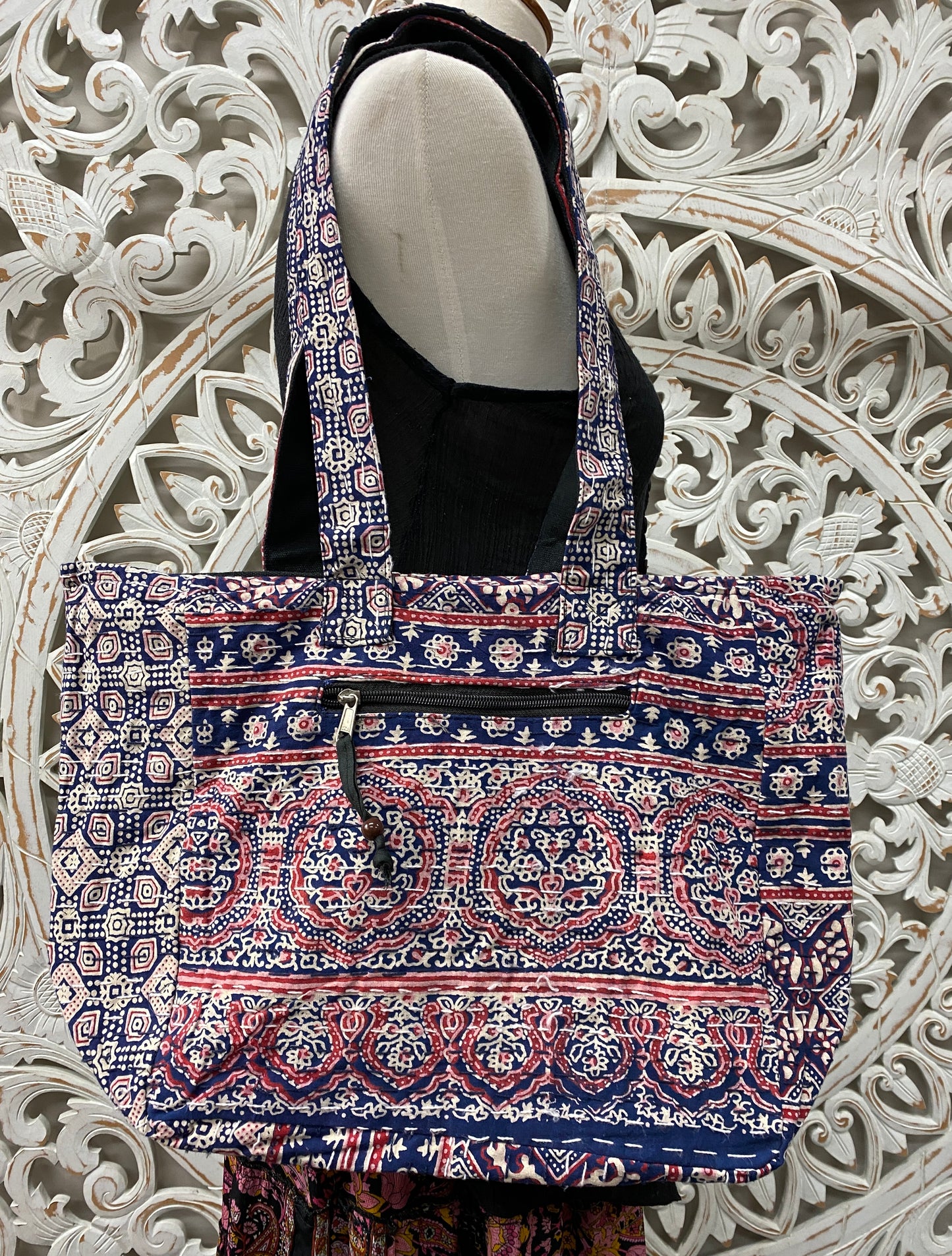 Rajasthani print Hand Stitched Kantha Cotton Shoulder Bags - Available in 8 Colors
