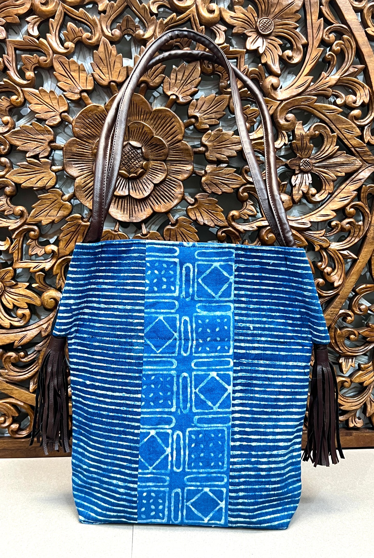 Vegan Leather Indigo Dyed Bag
