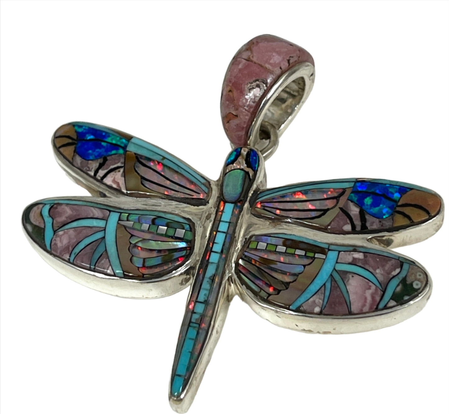 Inlaid Gemstone Butterfly Pendants by David Freeland