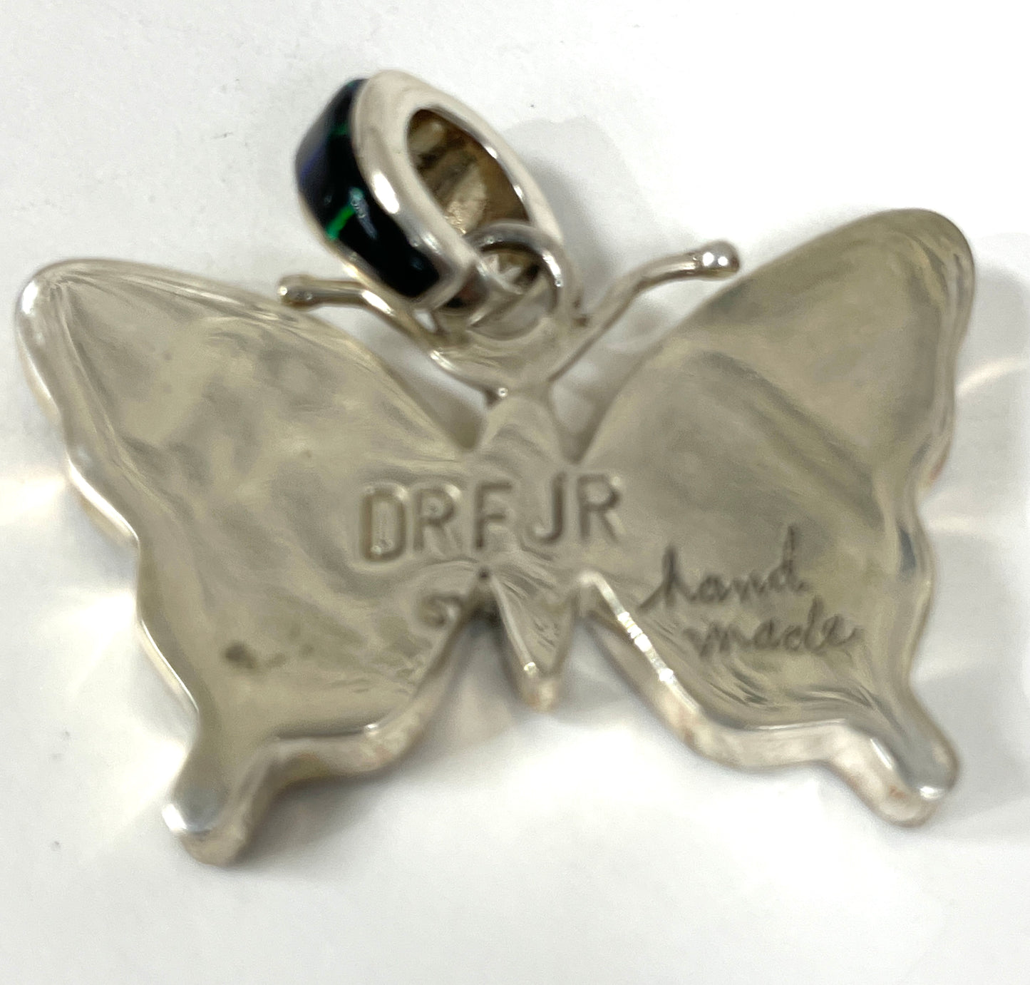 Inlaid Gemstone Butterfly Pendants by David Freeland