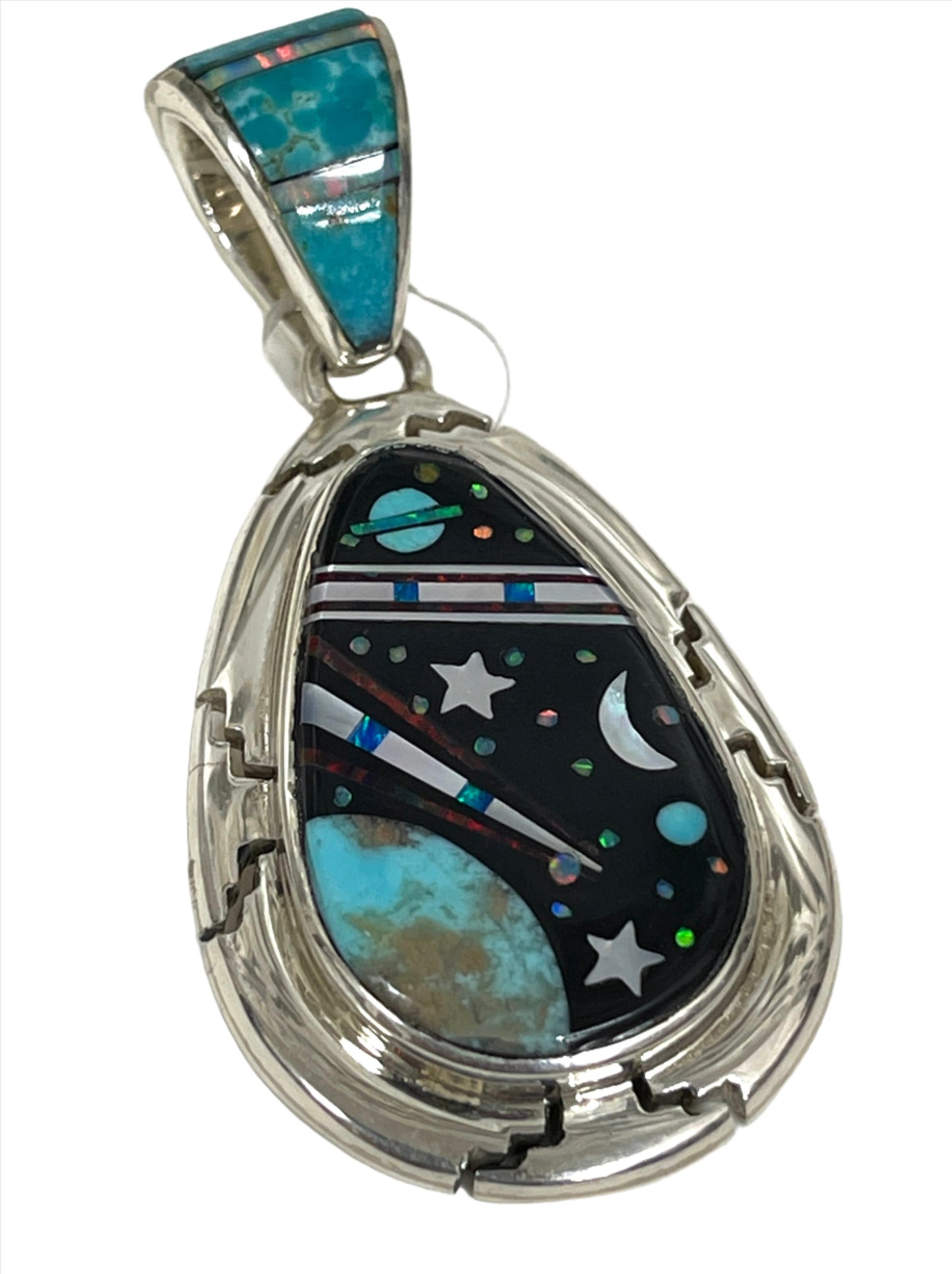 Inlaid Gemstone Galaxy Pendants by David Freeland