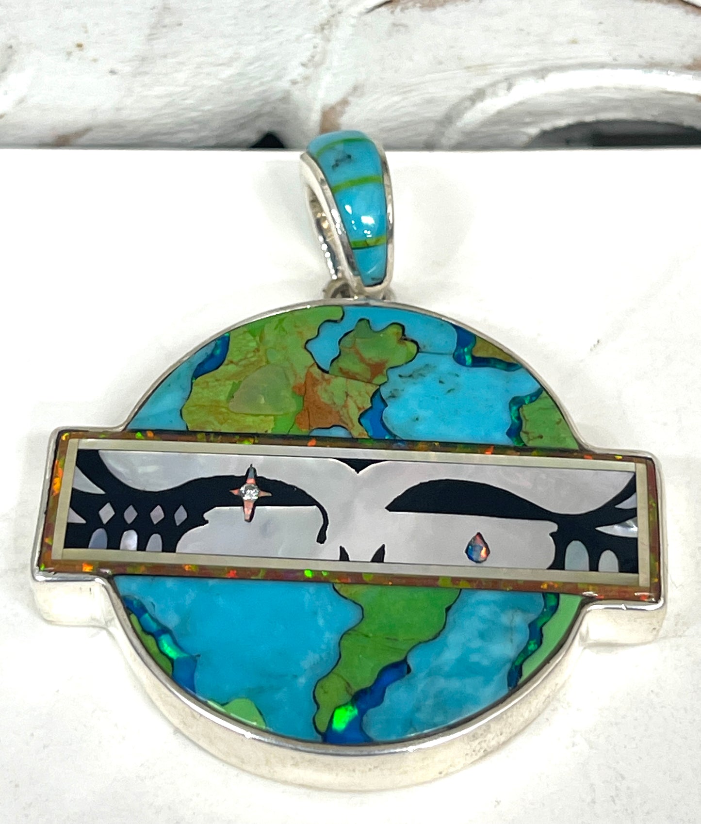 Inlaid Gemstone Grateful Dead Pendants by David Freeland