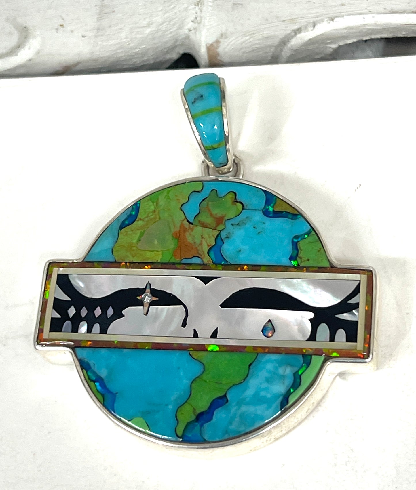 Inlaid Gemstone Grateful Dead Pendants by David Freeland