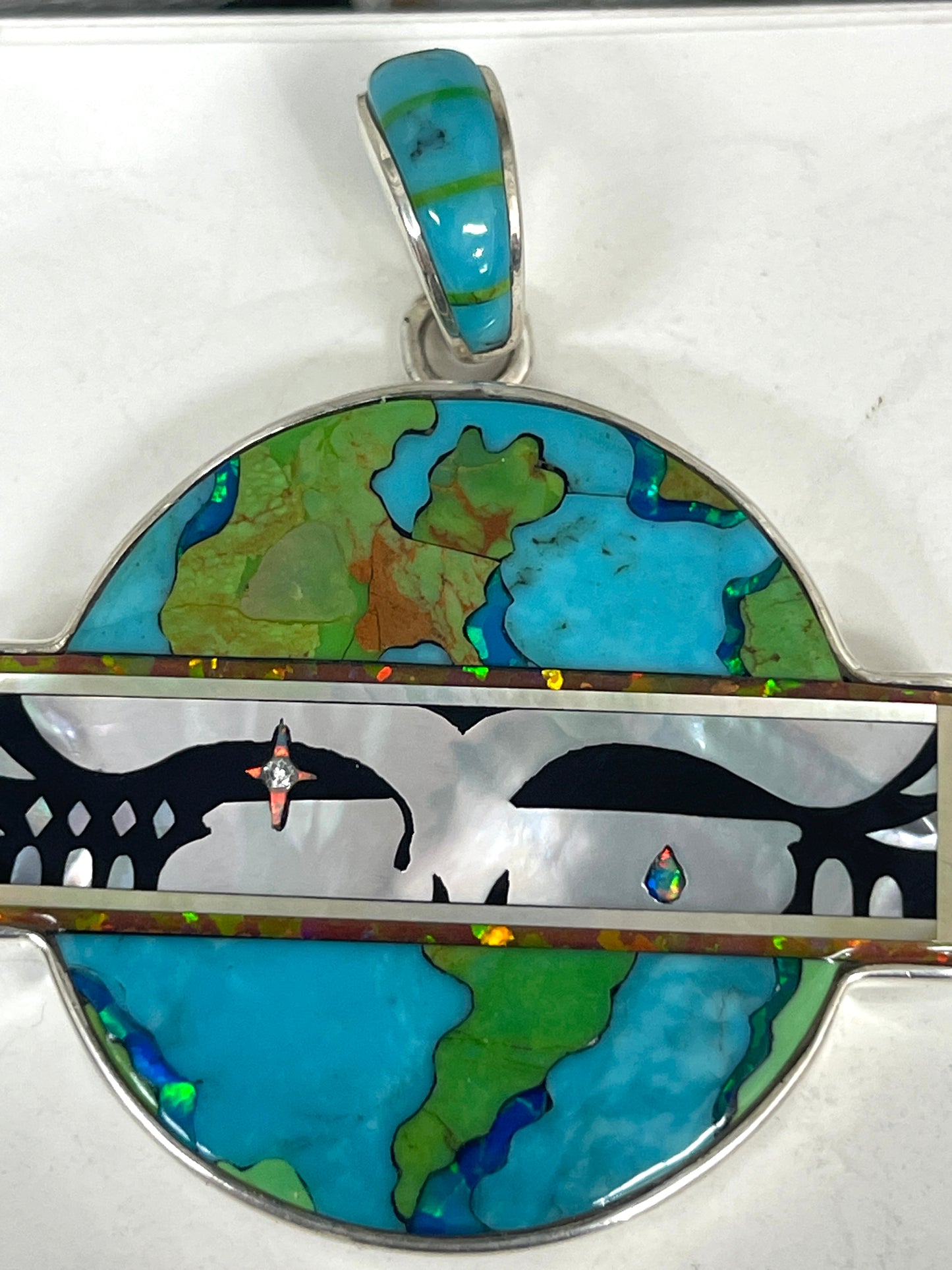 Inlaid Gemstone Grateful Dead Pendants by David Freeland
