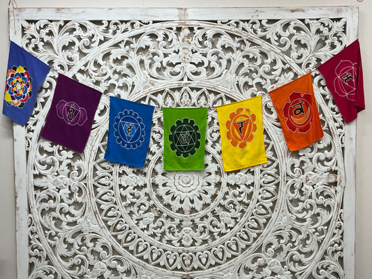 Hand Batiked Chakra Prayer Flags