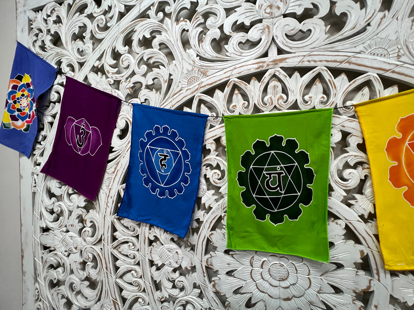 Hand Batiked Chakra Prayer Flags