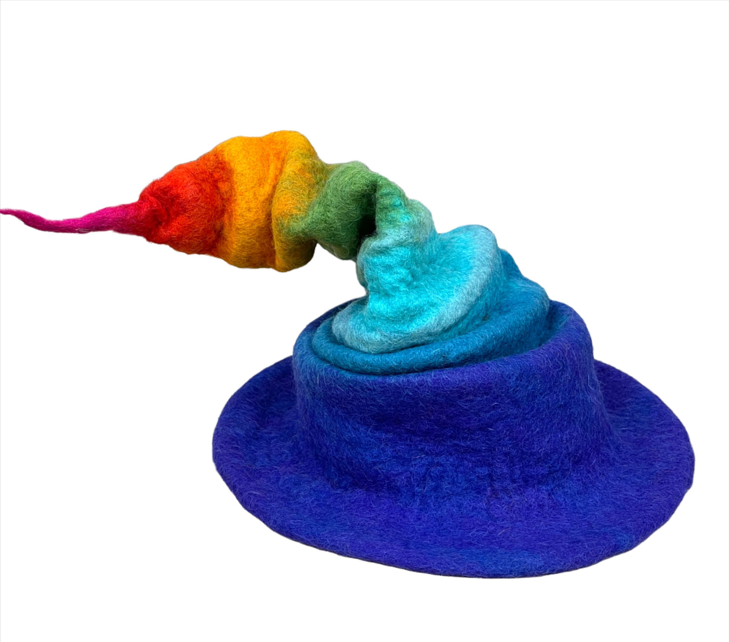 Hand felted Rainbow Hats