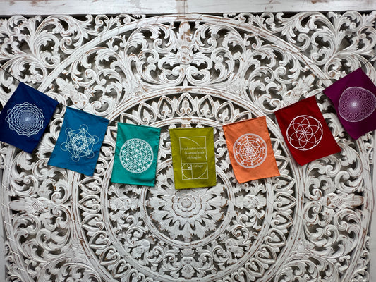 Large Sacred Geometry Symbols Garden Prayer Flags