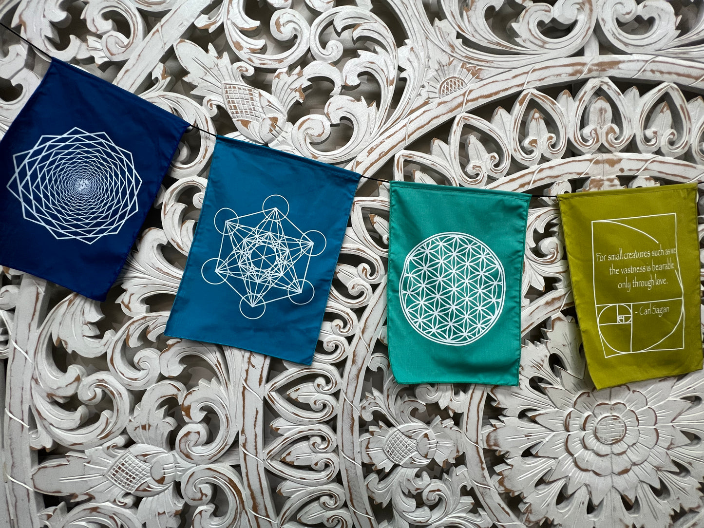 Large Sacred Geometry Symbols Garden Prayer Flags