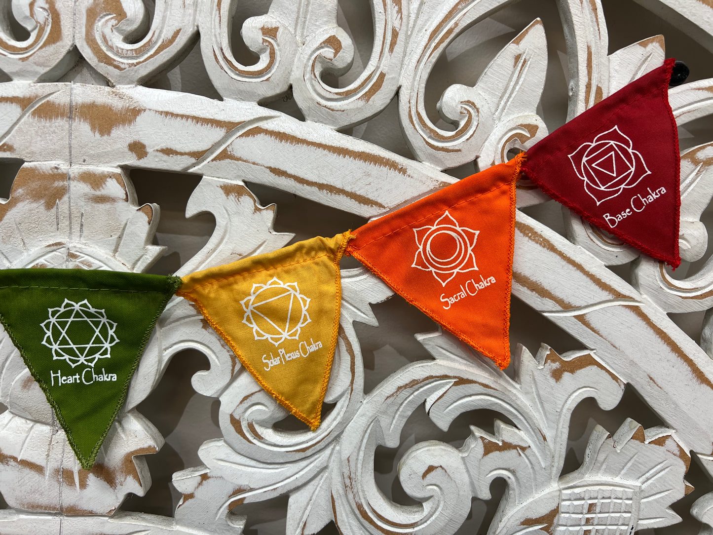 Mini Magnetic Chakra Symbol Prayer Flags 2' String