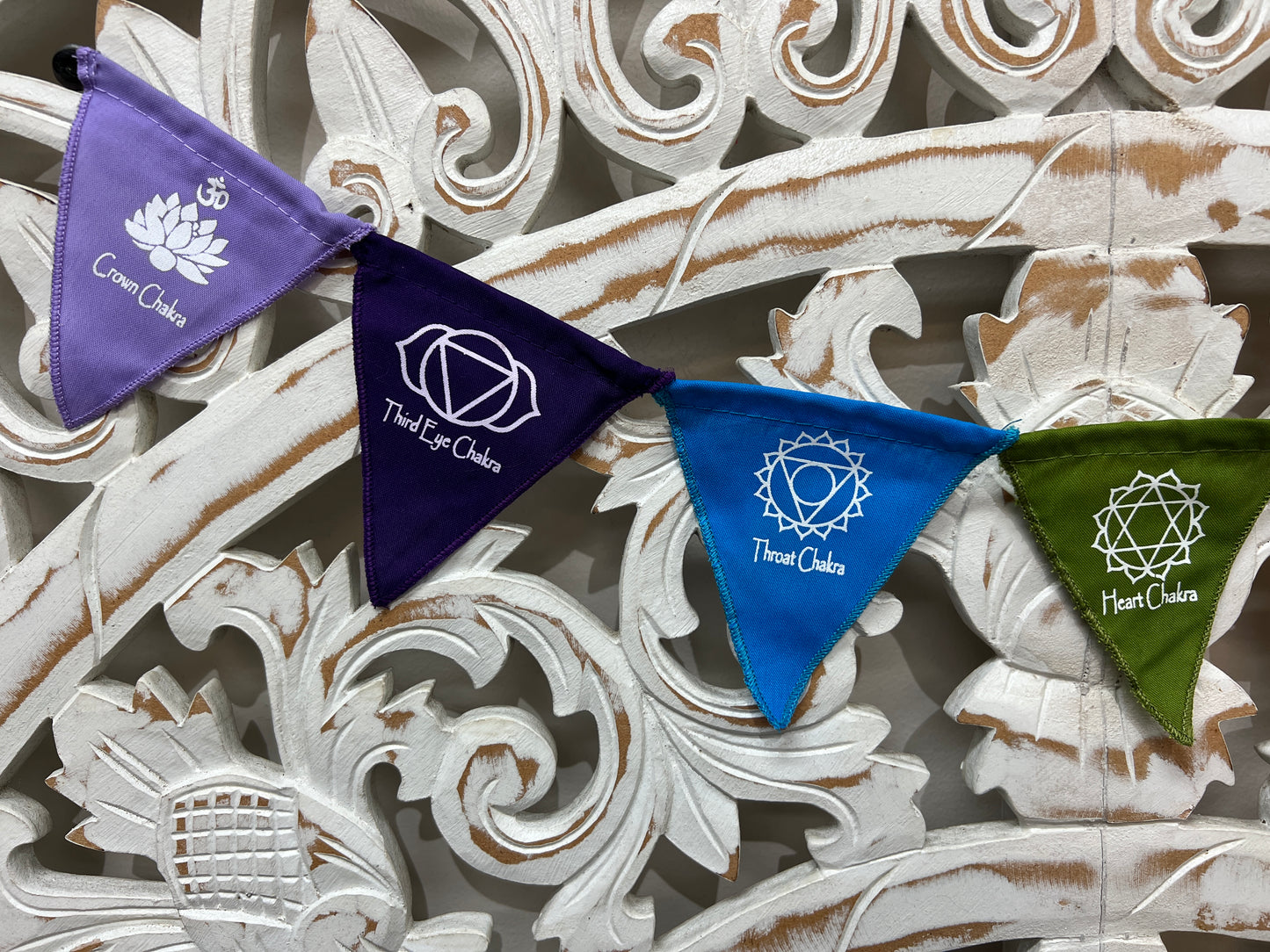Mini Magnetic Chakra Symbol Prayer Flags 2' String