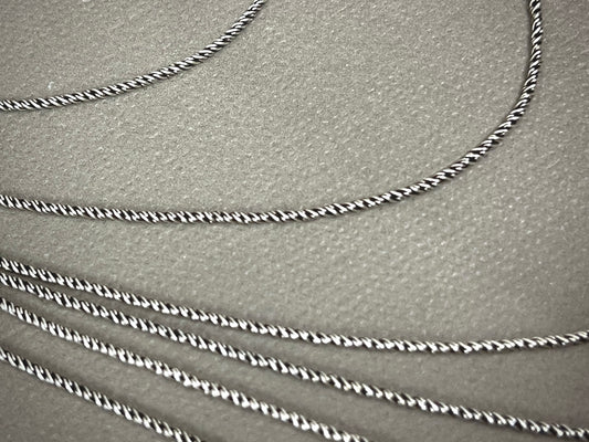 1mm Sterling Thai Twisted Rope Chains - 16"-26"