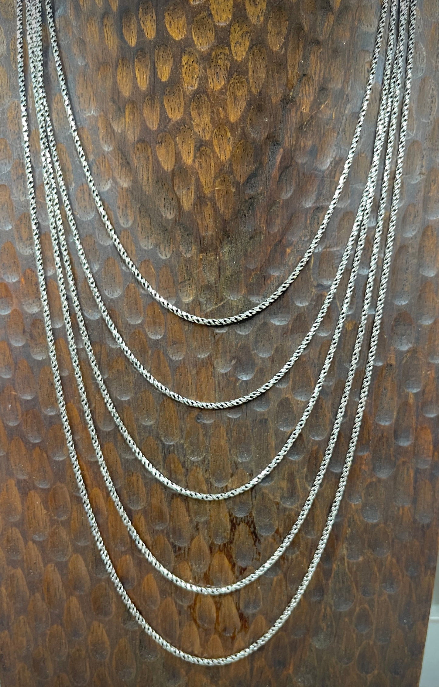 1.6mm Sterling Thai Diamond Cut Rope Chains - 16"-24"