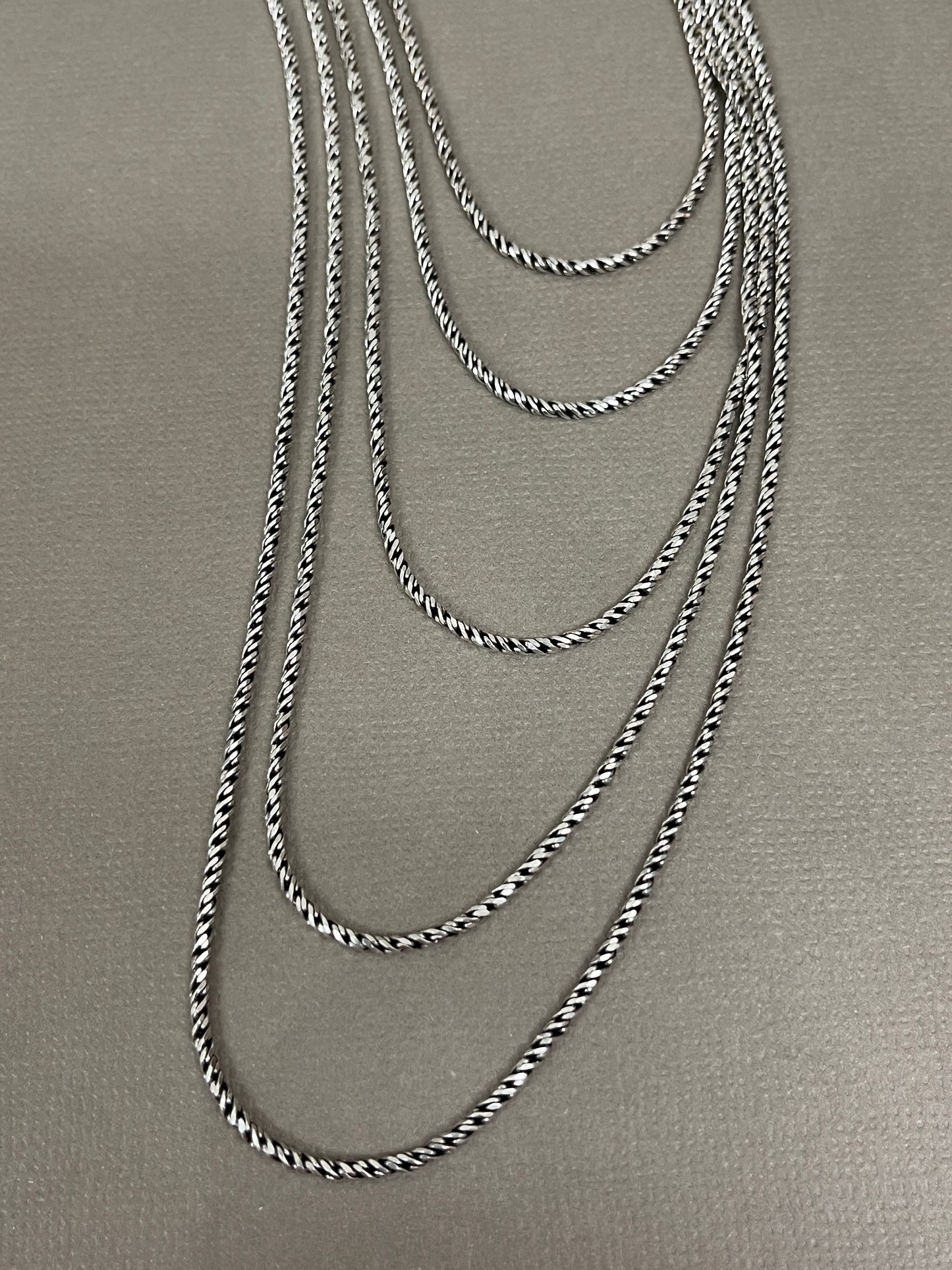 1.6mm Sterling Thai Diamond Cut Rope Chains - 16"-24"