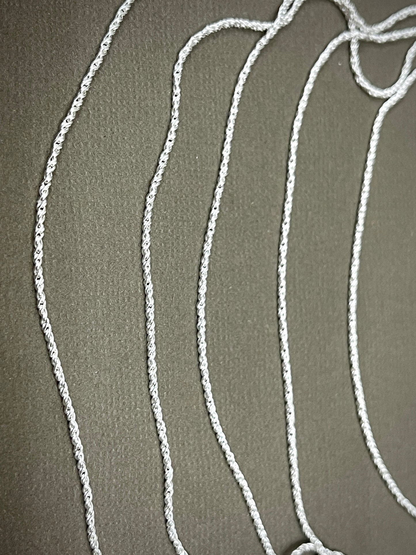 1.2mm Sterling Thai Twisted Rope Chains - 16"-24"