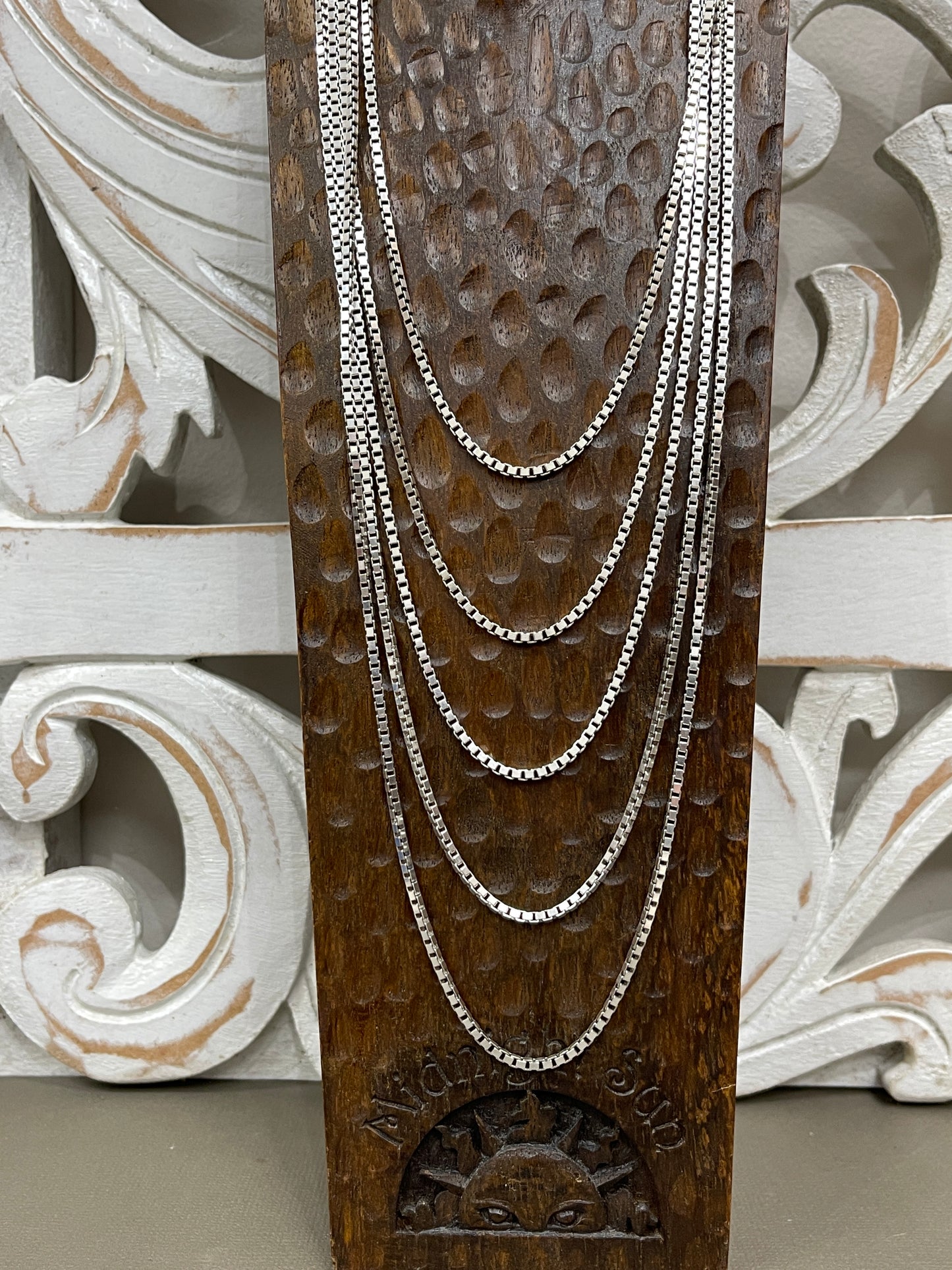 2mm Sterling Antiqued Box Chains - 16"-24"
