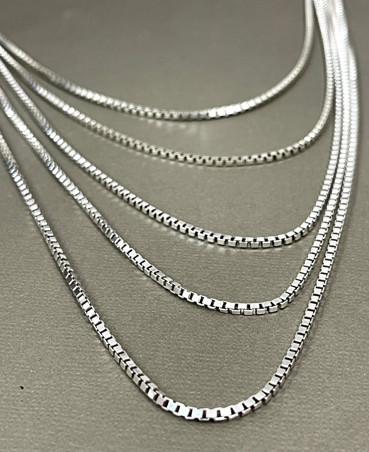 2mm Sterling Antiqued Box Chains - 16"-24"