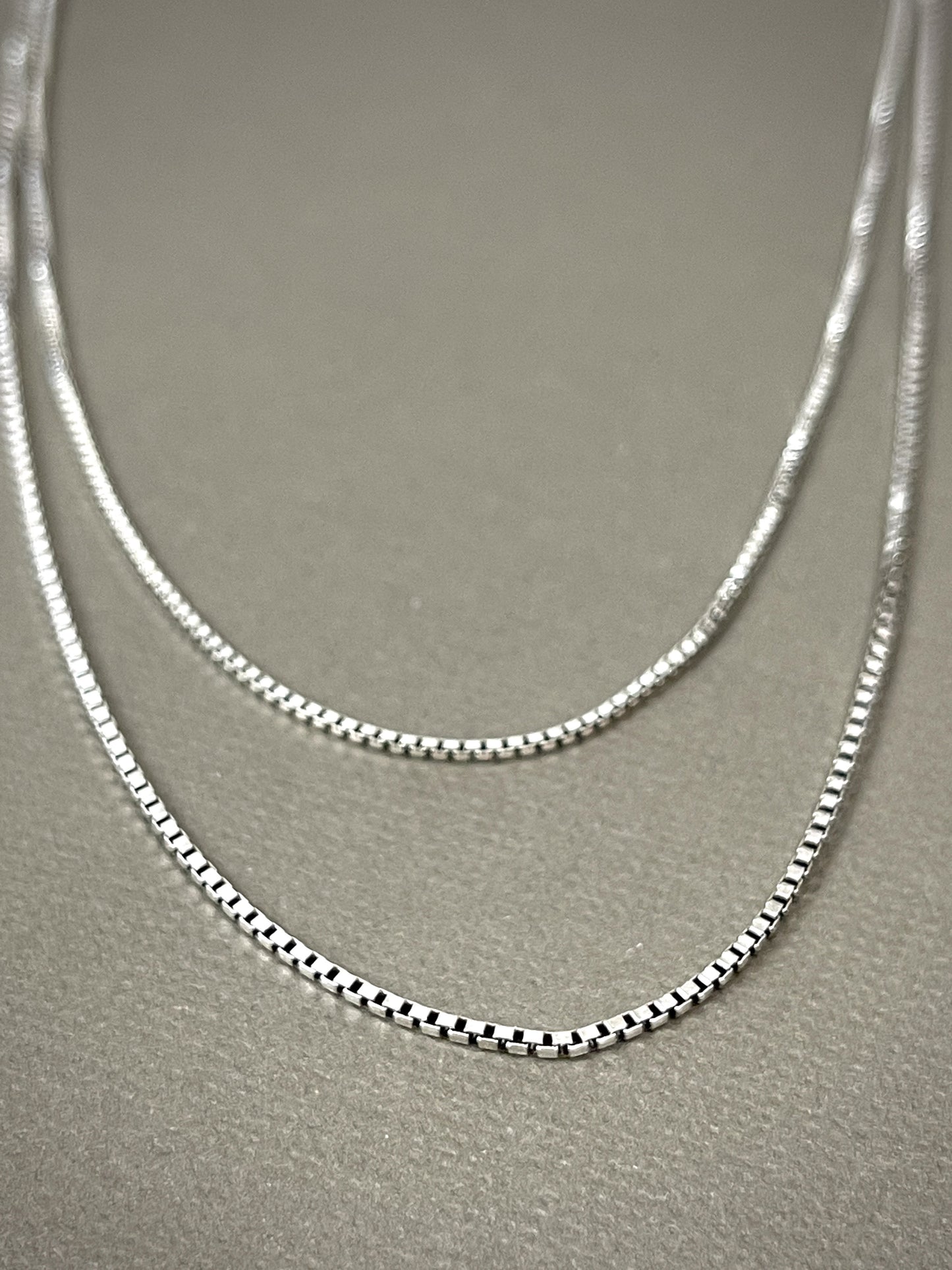 1mm Sterling Antiqued Box Chains