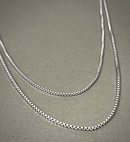 1mm Sterling Antiqued Box Chains