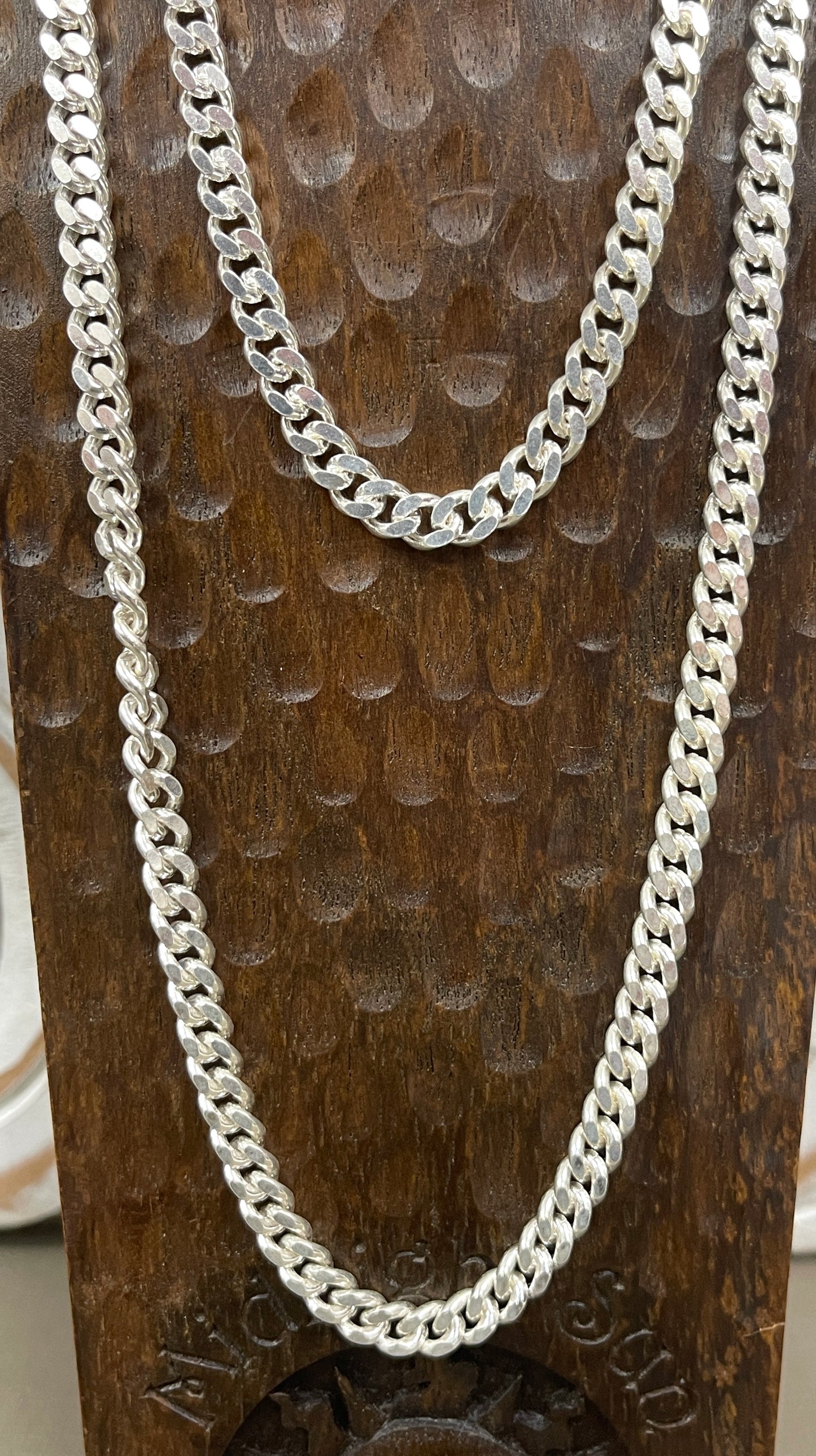 5.2mm Sterling Curb Chains - 18"-24"