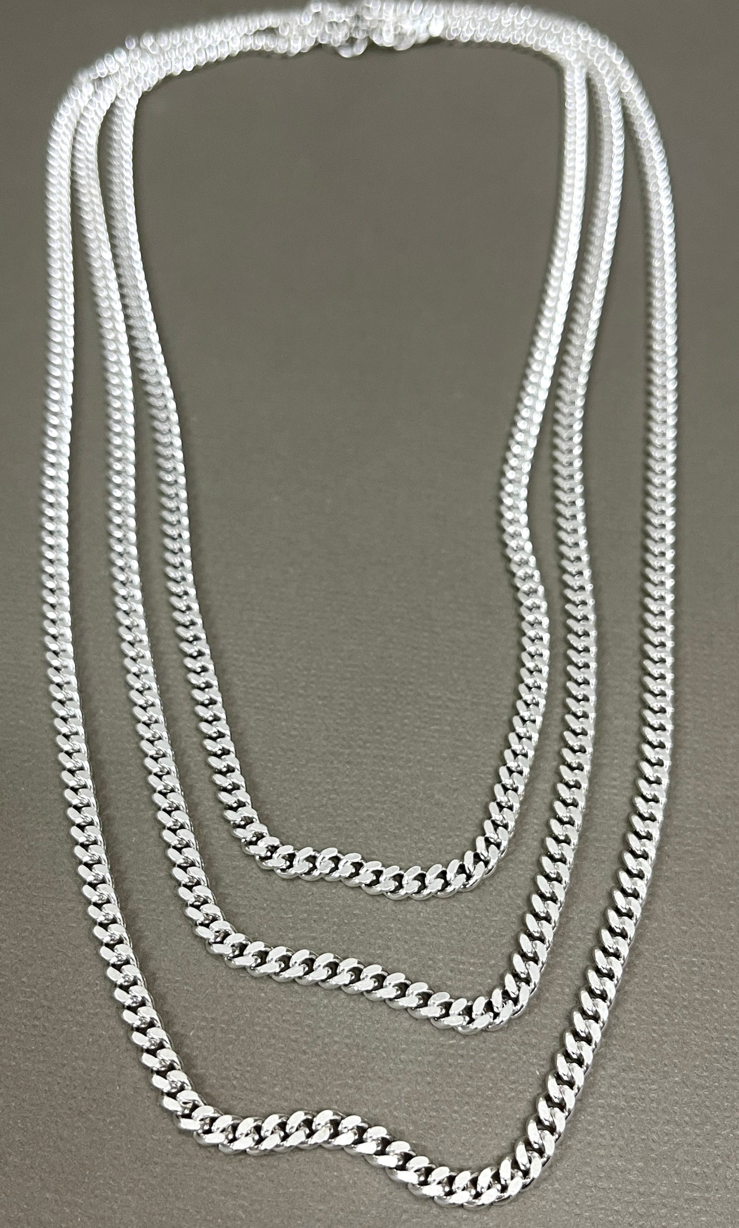 4mm Sterling Curb Chains - 18"-24"