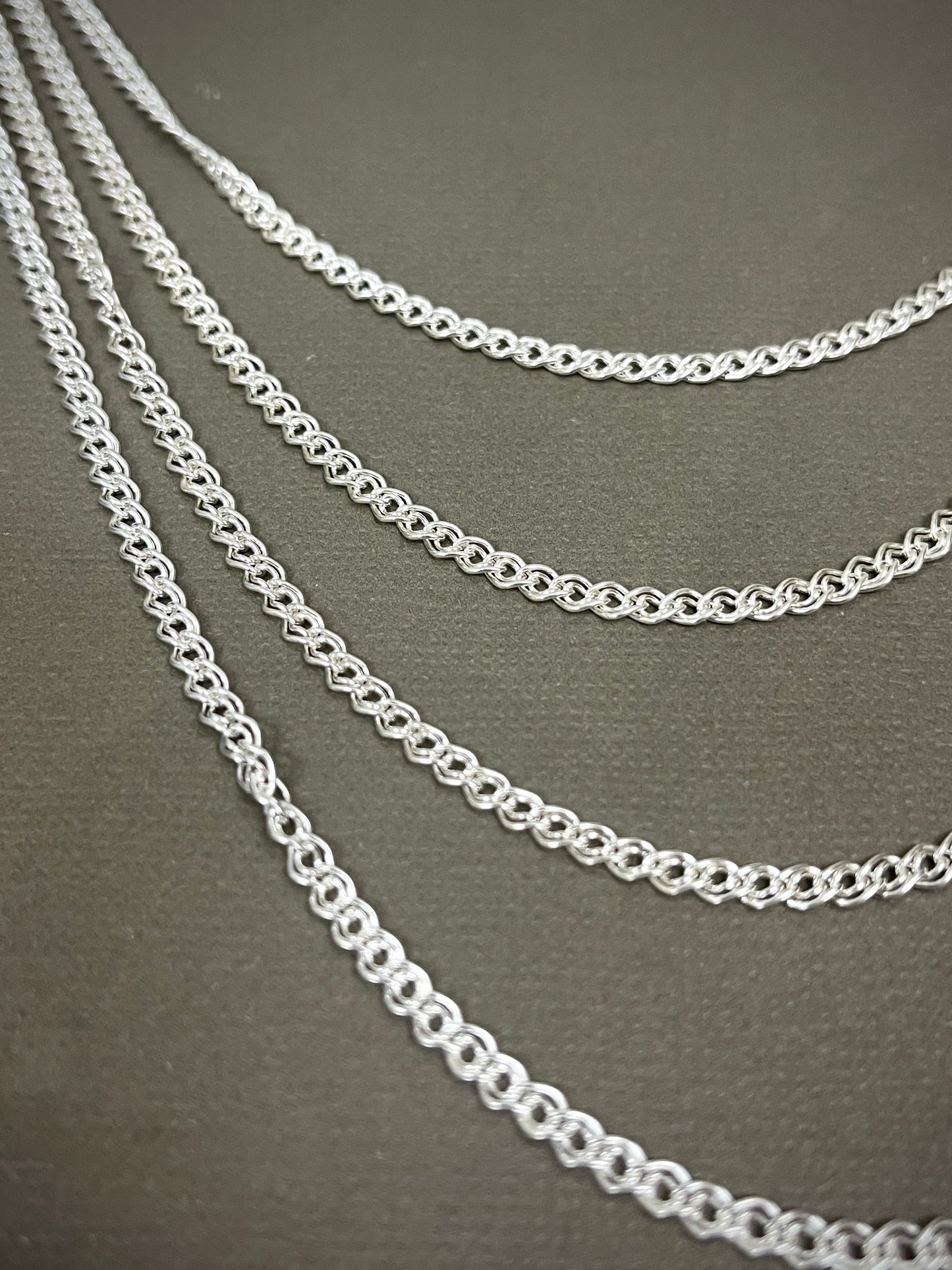 3mm Sterling Double Link Curb Chains - 16"-24"