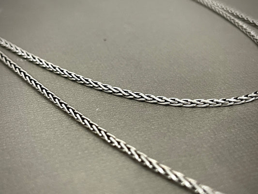 1.5mm Sterling Antiqued Wheat Chains - 16"-24"